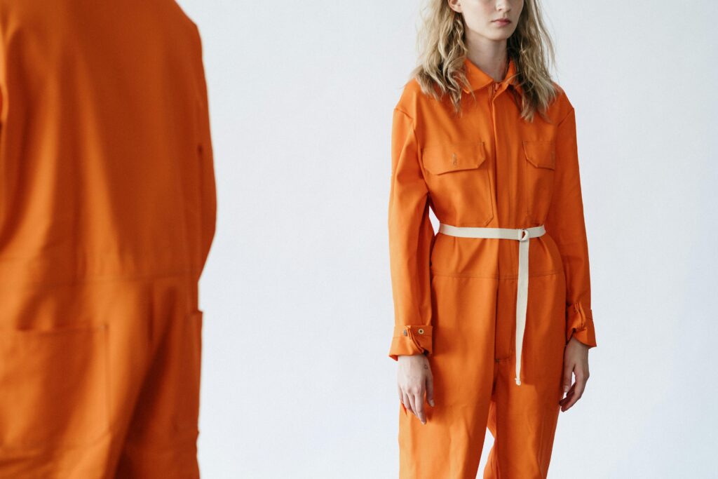 Woman in Orange Jumpsuit